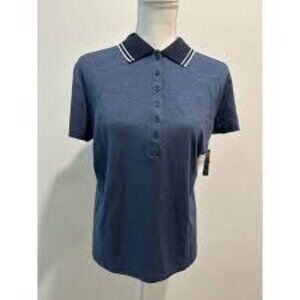 P5 Bass Outdoor Womens Polo Shirt Performance Tee Ebb And Flow Blue NEW